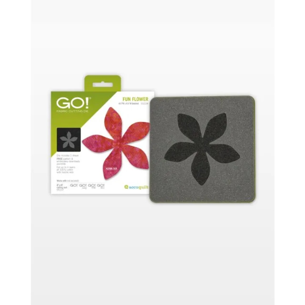 AccuQuilt GO! Fun Flower Fabric Cutting Die for Appliqué Quilting & Crafts